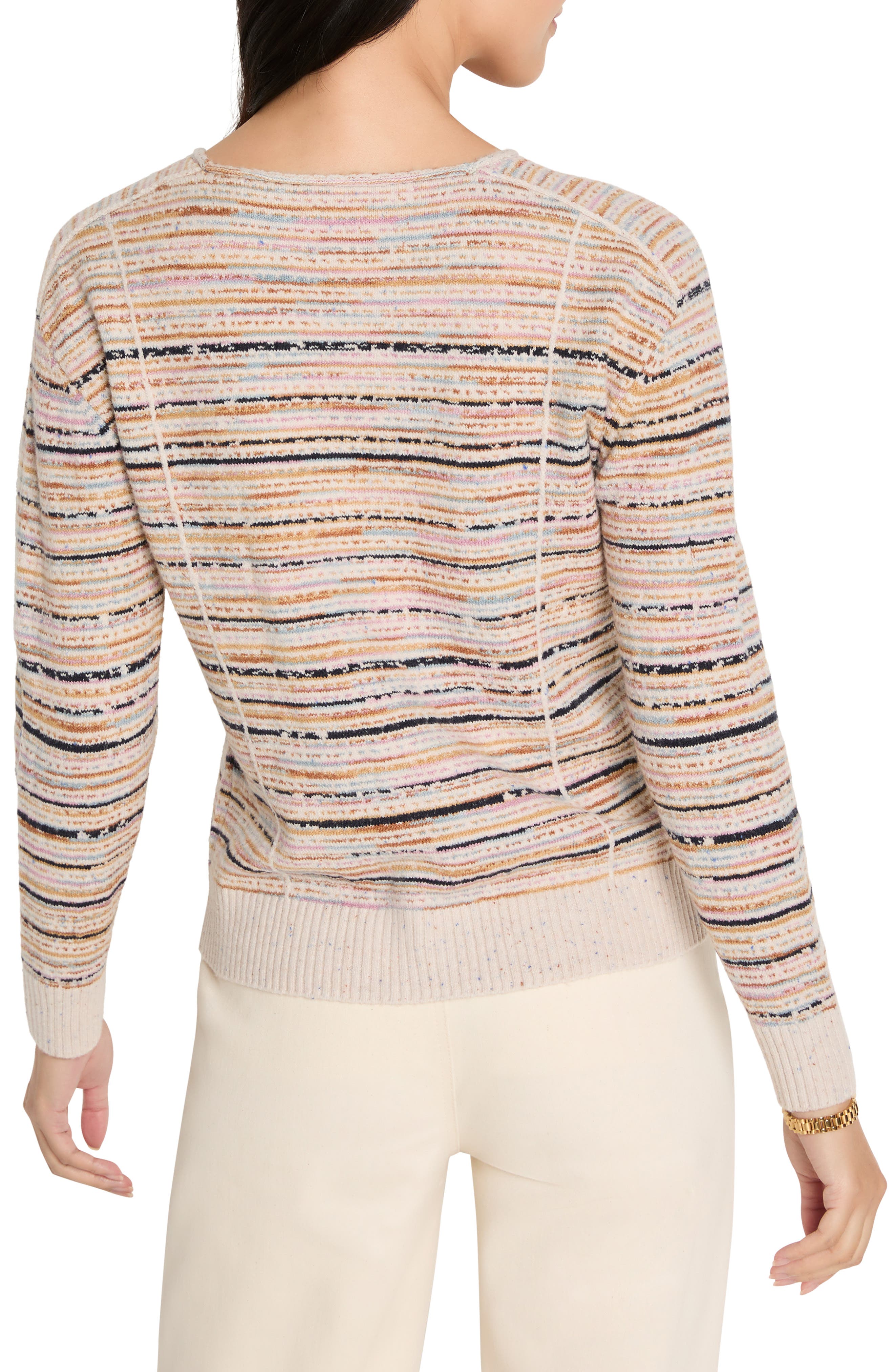 NIC+ZOE Mirage Seamed Cotton Blend Sweater