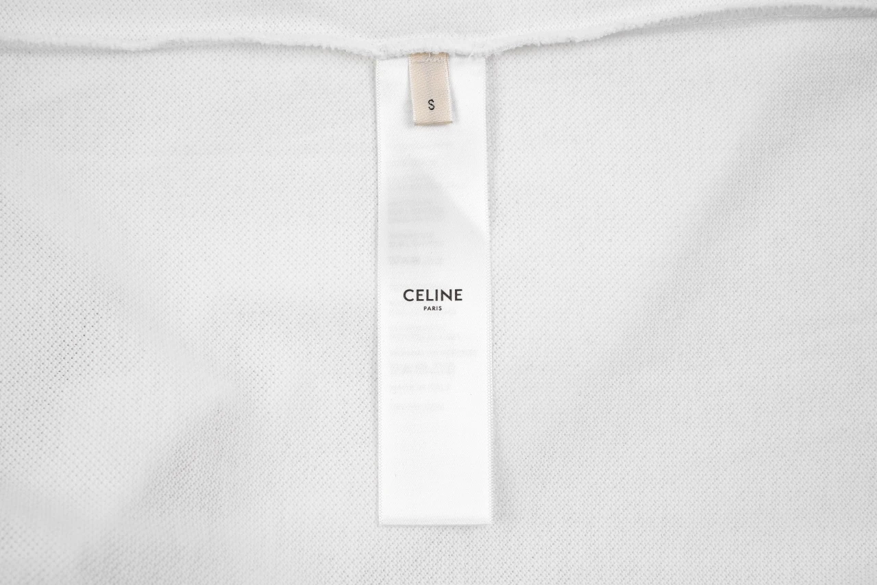 CELINE White Mini Letter Logo Polo Shirt product photo from LabelPicks