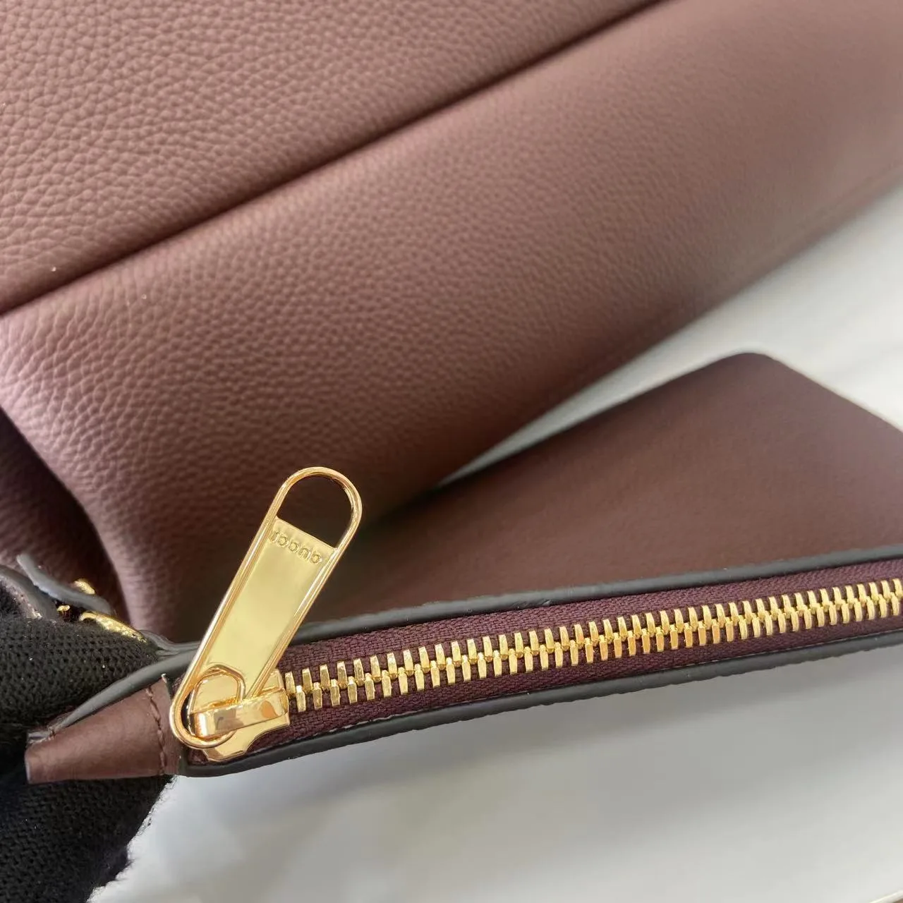 Gucci Brown Grained Leather Shoulder Bag product photo from LabelPicks