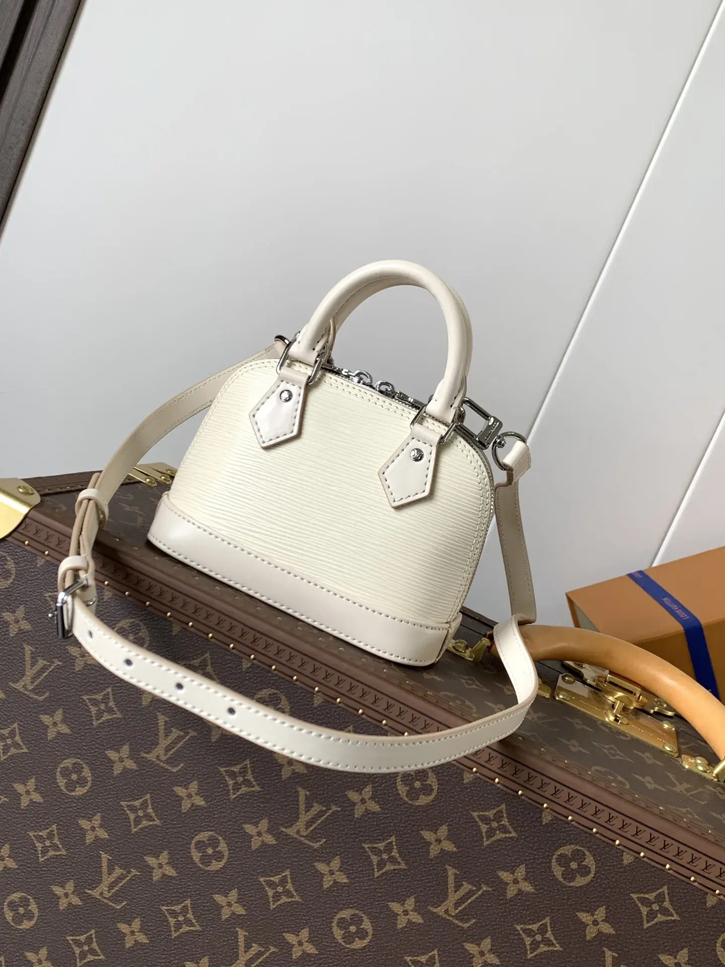 Louis Vuitton Alma Black Grained Leather Top Handle Bag product photo from LabelPicks