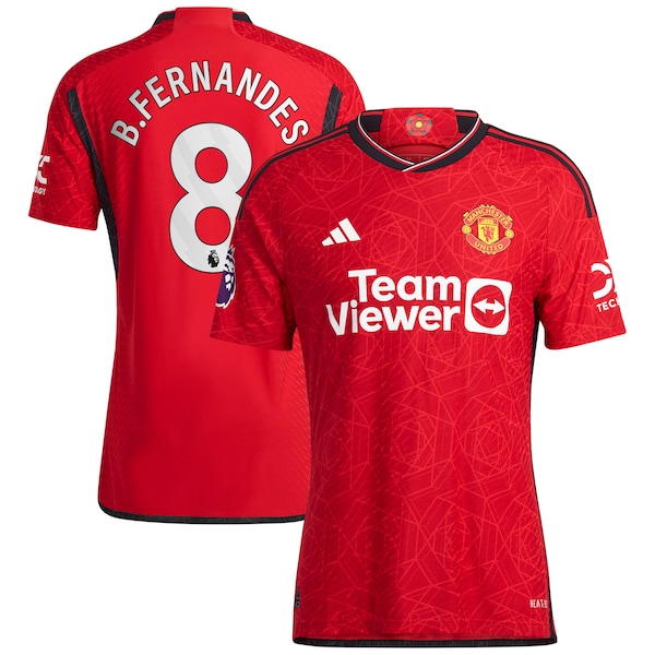 Bruno Fernandes Manchester United adidas 2023/24 Home Authentic Player Jersey - Red/Green
