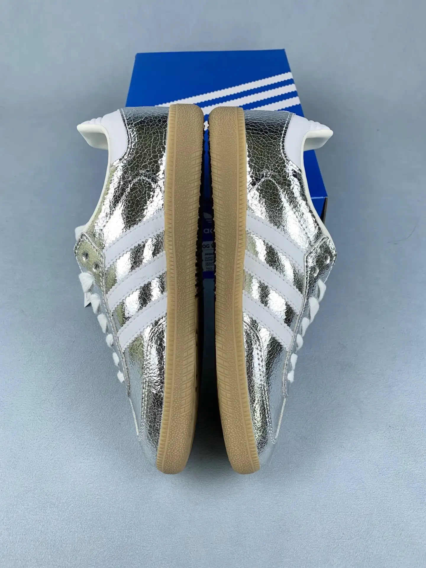 adidas Samba OG Silver Metallic Cracked Leather Shoes product photo from LabelPicks