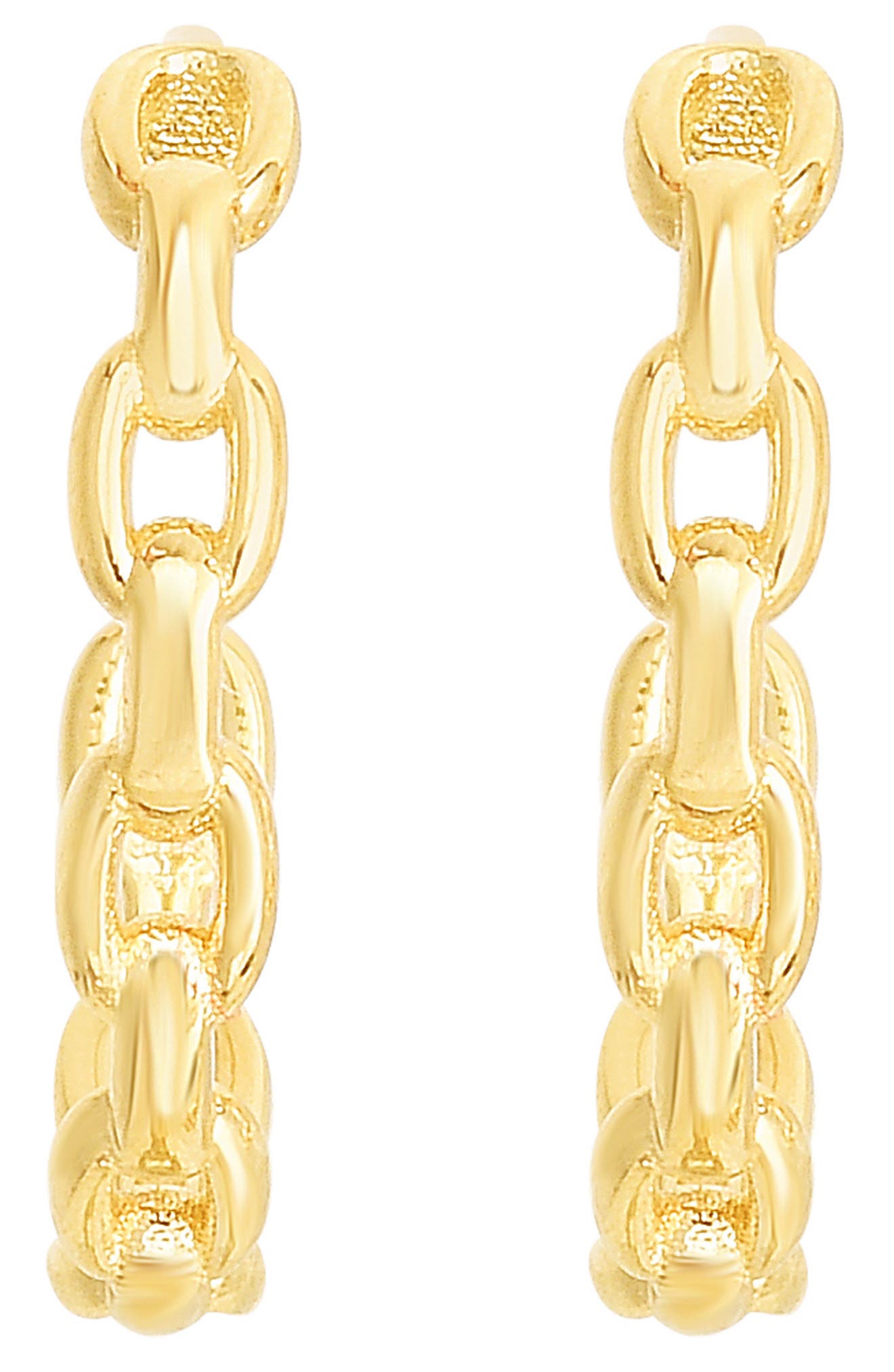 KARAT RUSH 14K Gold Chain Link Hoop Earrings
