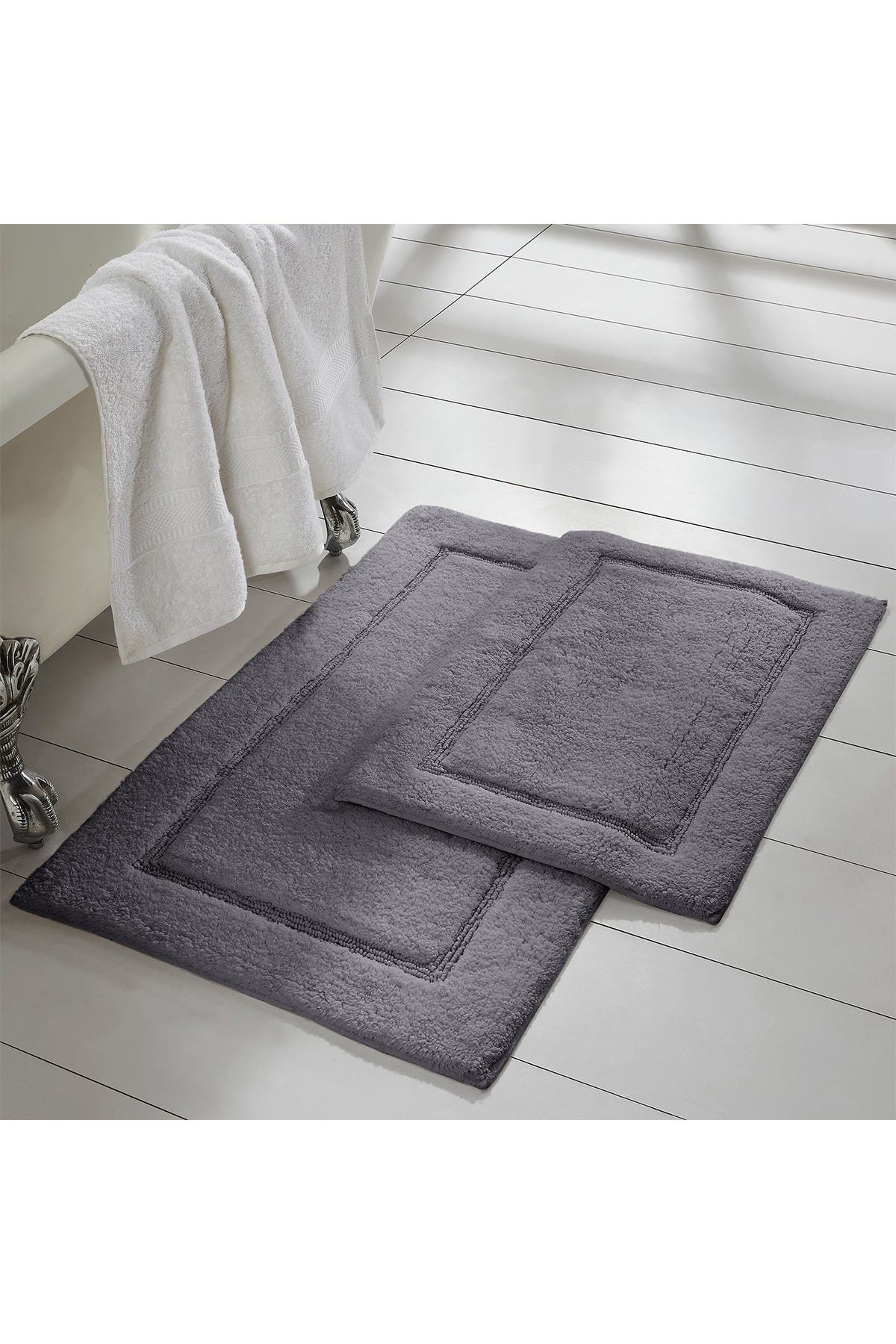 Modern Threads Solid Loop Non-Slip Bath Mat 2-Piece Set