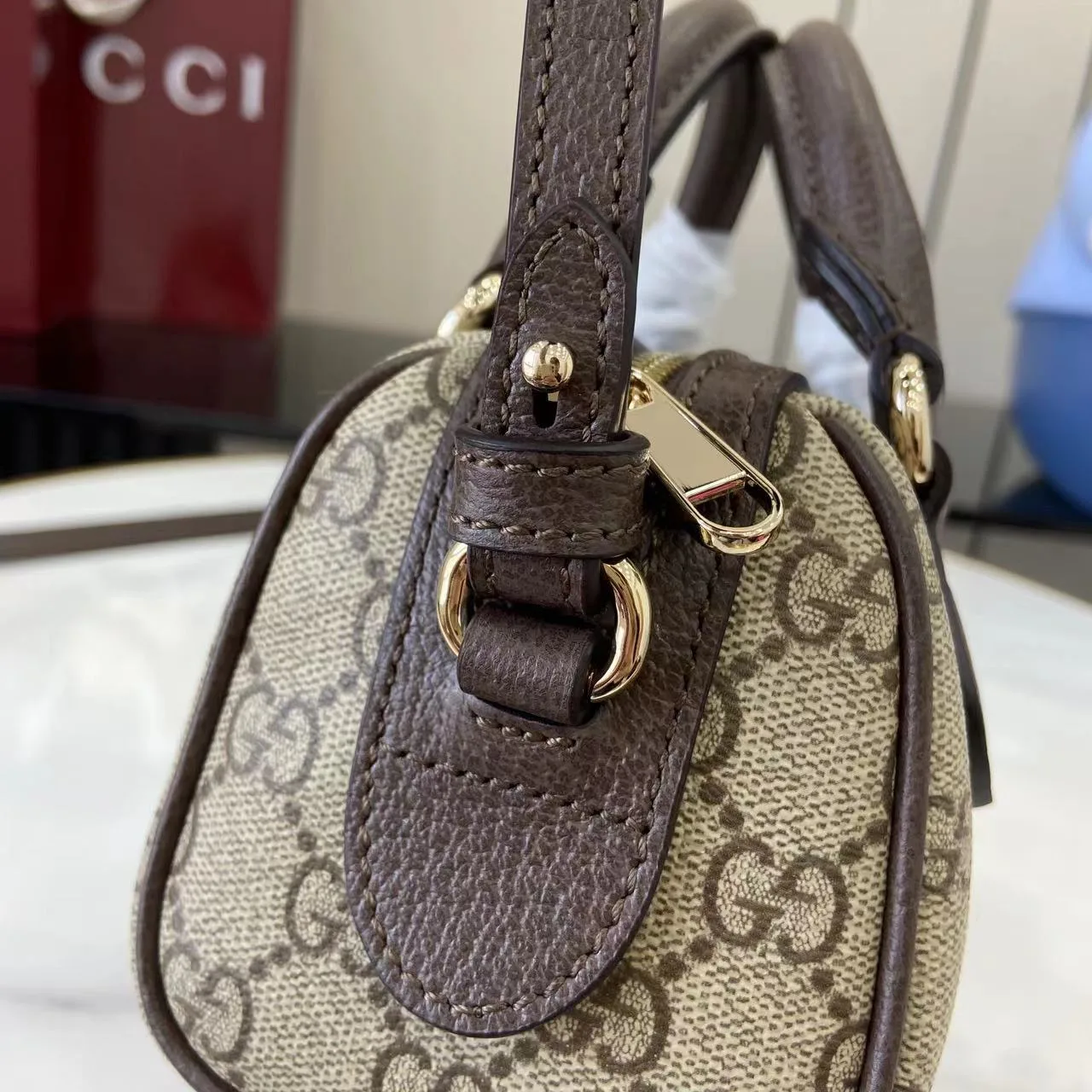 Gucci Ophidia Brown GG Supreme Canvas Top Handle Bag product photo from LabelPicks