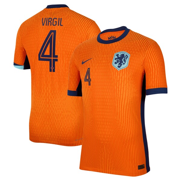 Virgil van Dijk Netherlands National Team Nike 2024 Home Authentic Jersey - Orange