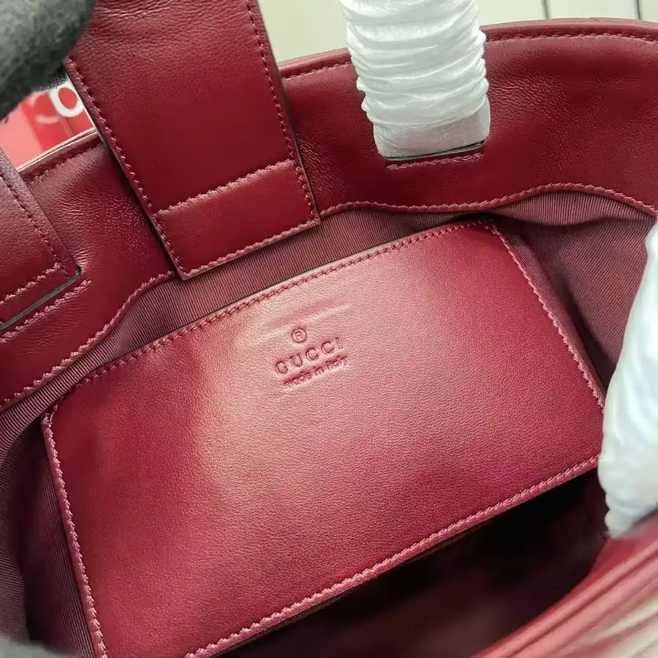 Gucci Red Marmont GG Supreme Canvas Tote Bag product photo from LabelPicks