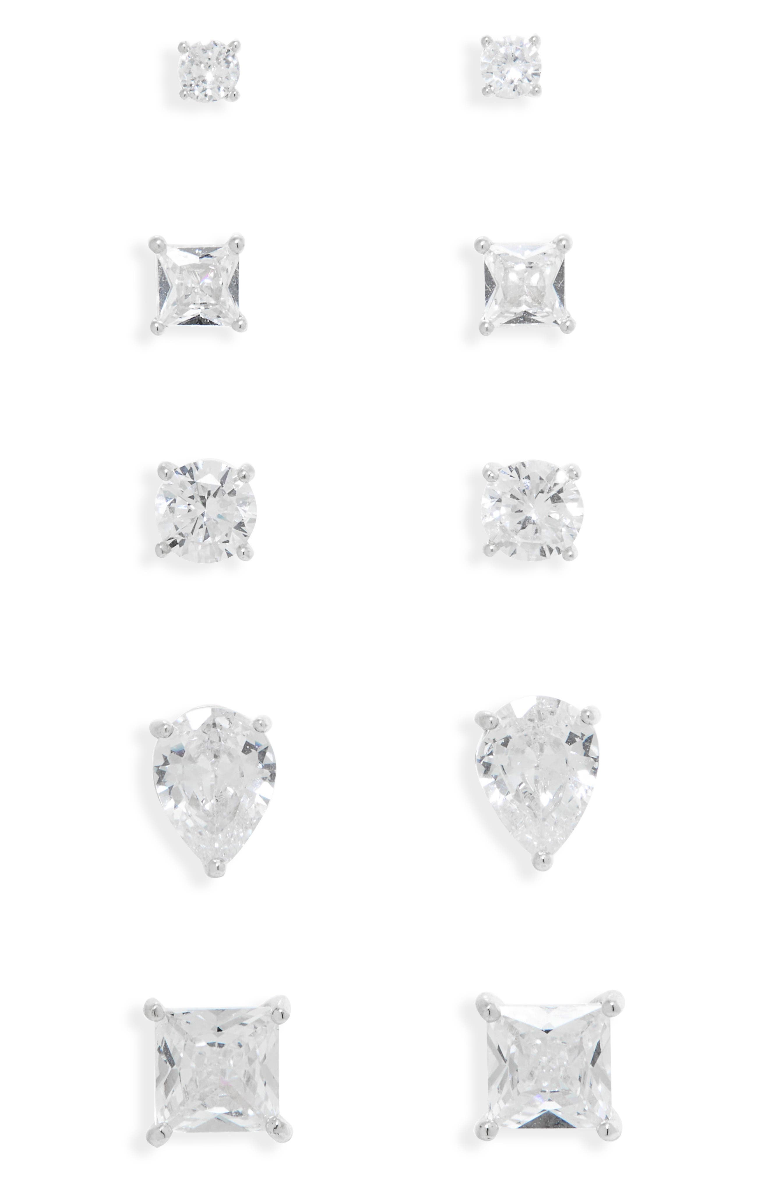 NORDSTROM RACK Set of 5 Cubic Zirconia Stud Earrings