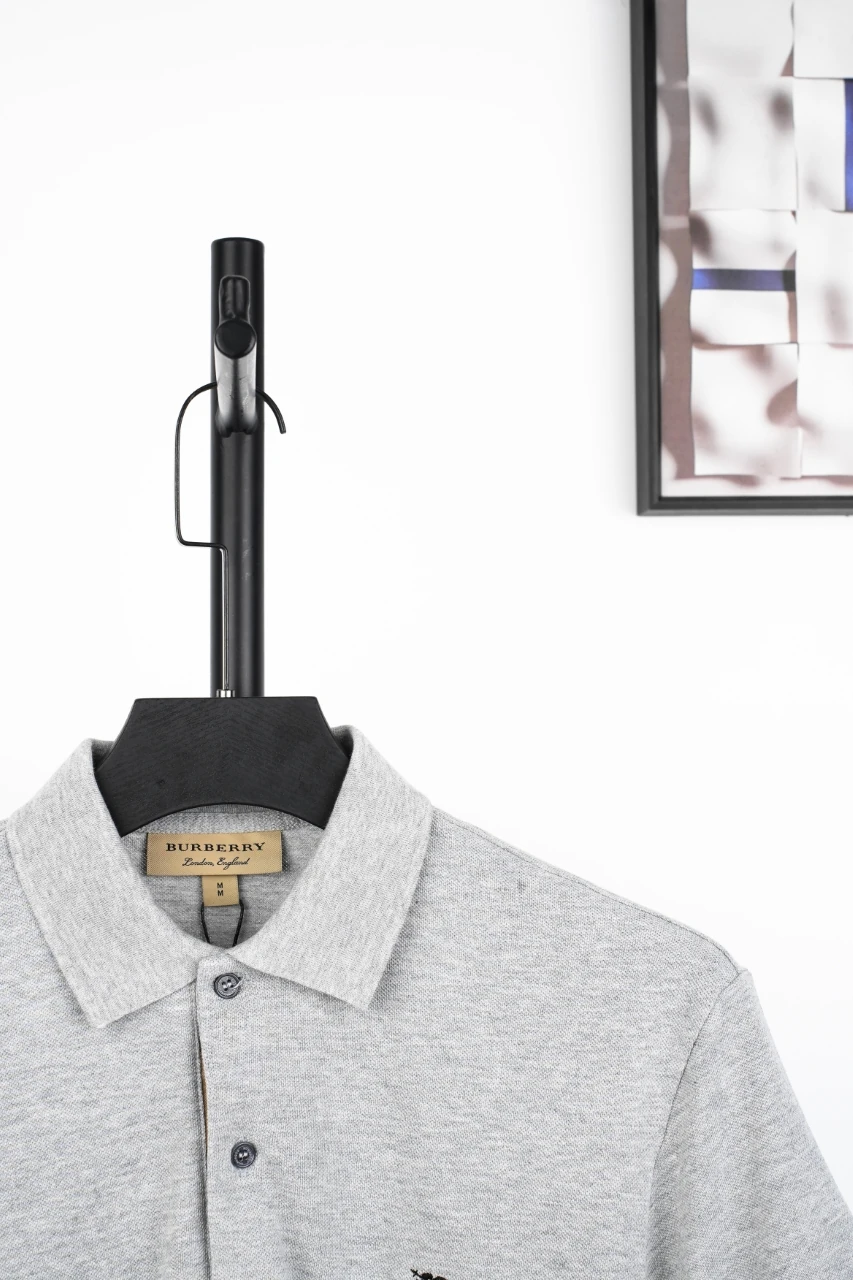 Burberry Grey Equestrian Knight Embroidered Polo Shirt product photo from LabelPicks