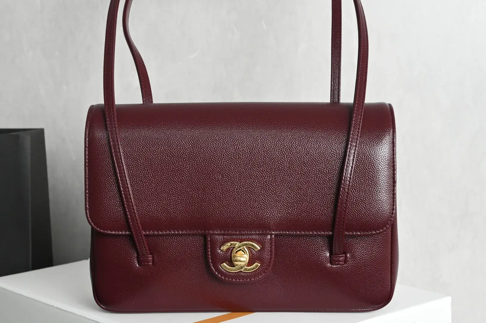 Chanel Burgundy Calfskin Shoulder Bag product photo from LabelPicks
