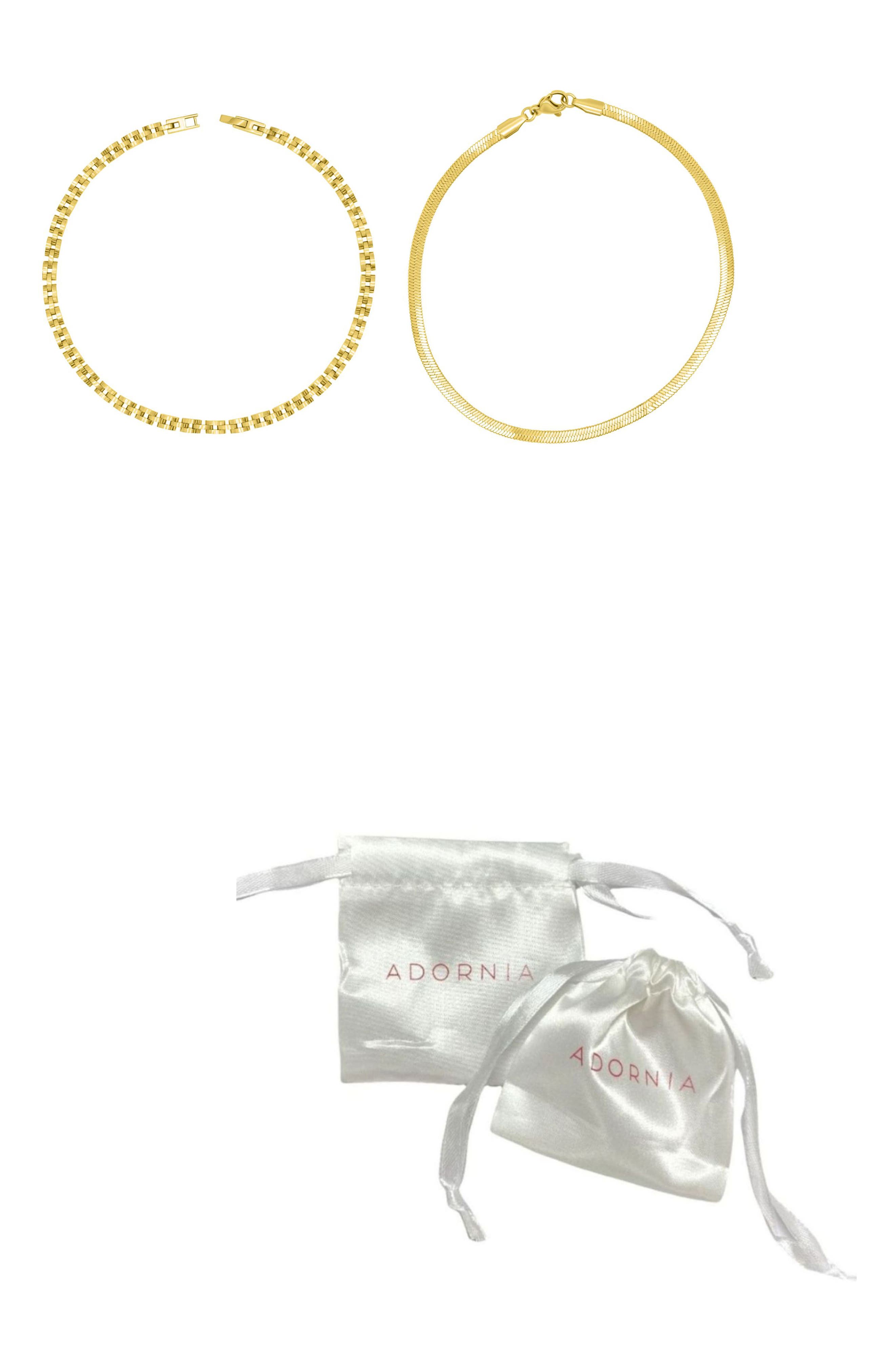 Adornia Two-Piece Anklet Set