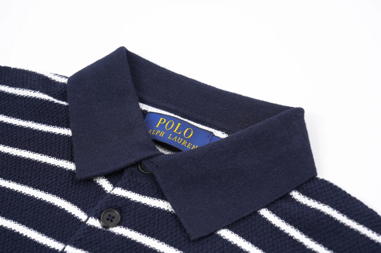 Ralph Lauren Navy Stripe Pony Embroidered Linen Polo Shirt product photo from LabelPicks