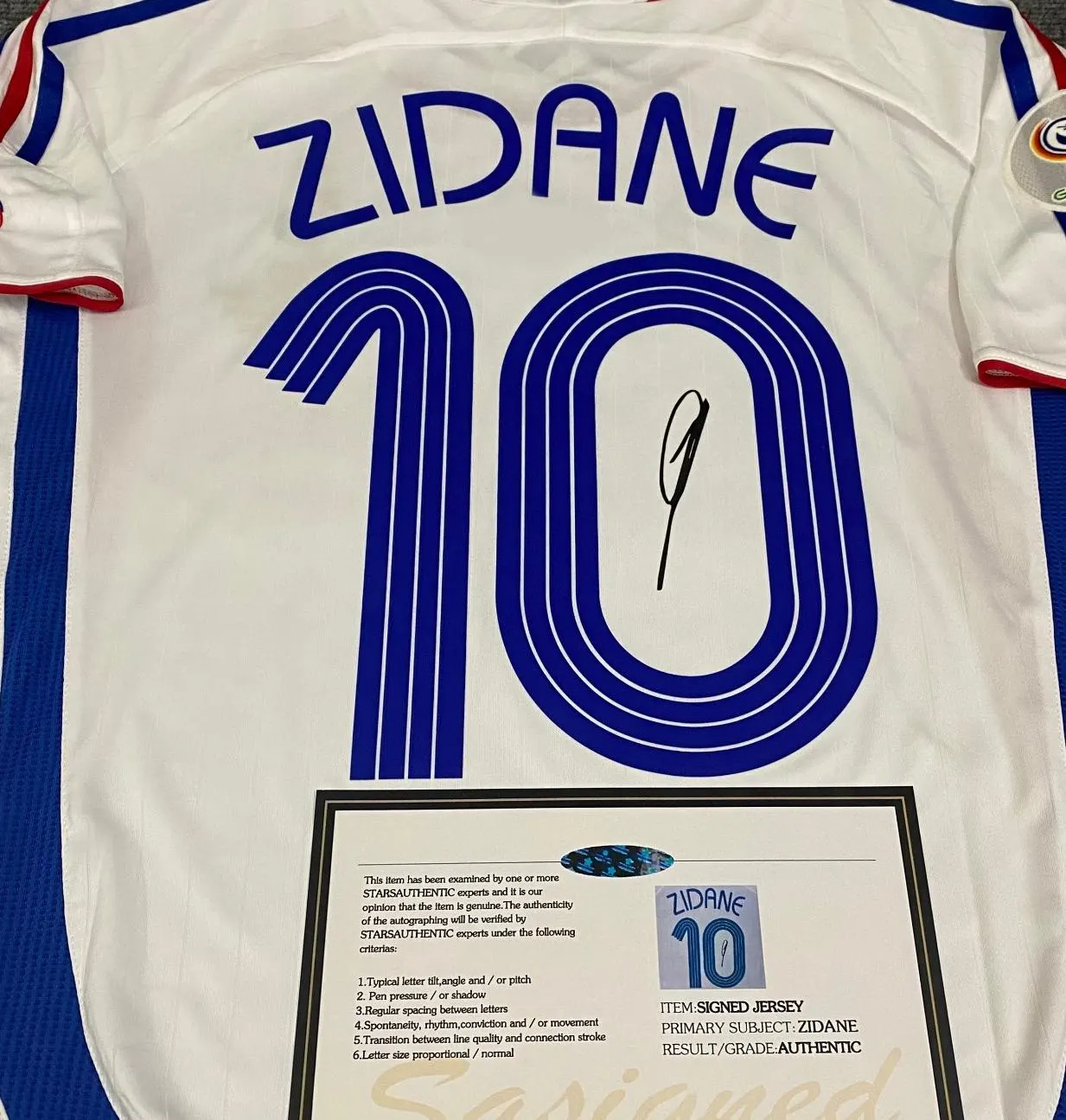 Zinedine Zidane SIGNED France 05/06 Away Jersey/Shirt - COA - 2006