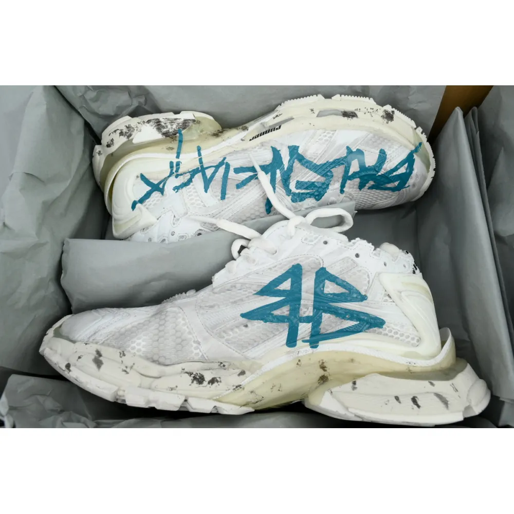 Balenciaga Runner Sneaker ‘Graffiti – White Blue’ 772774 W3RBQ 9040