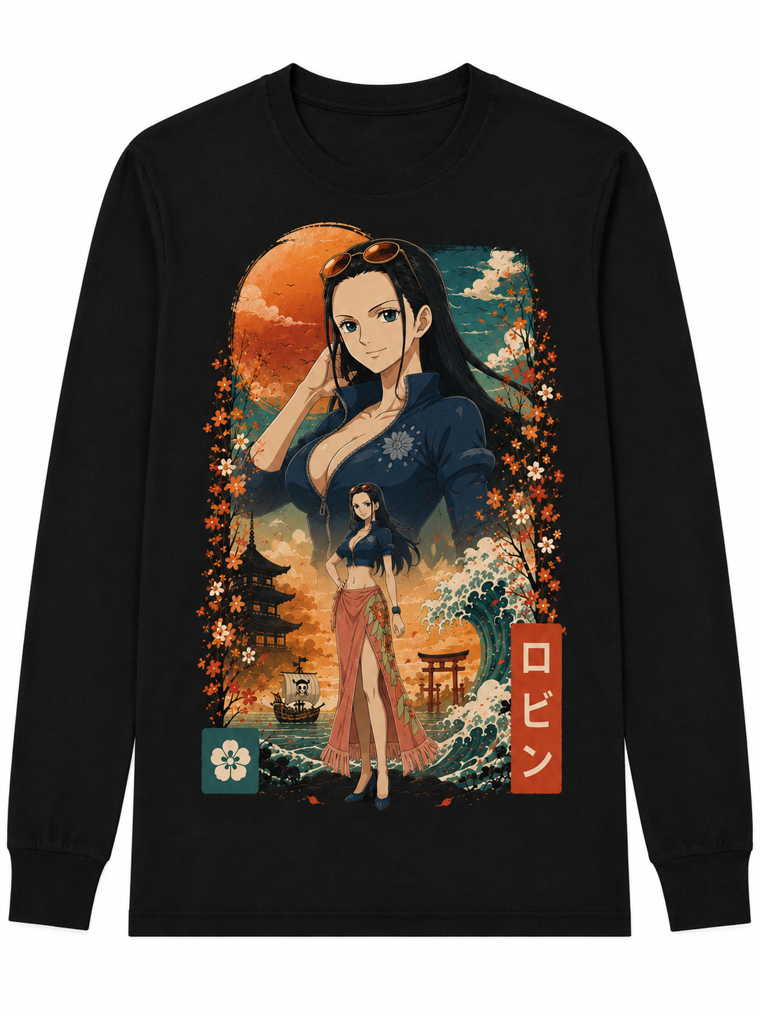 Remera Anime Nico Robin One Piece Manga Corta