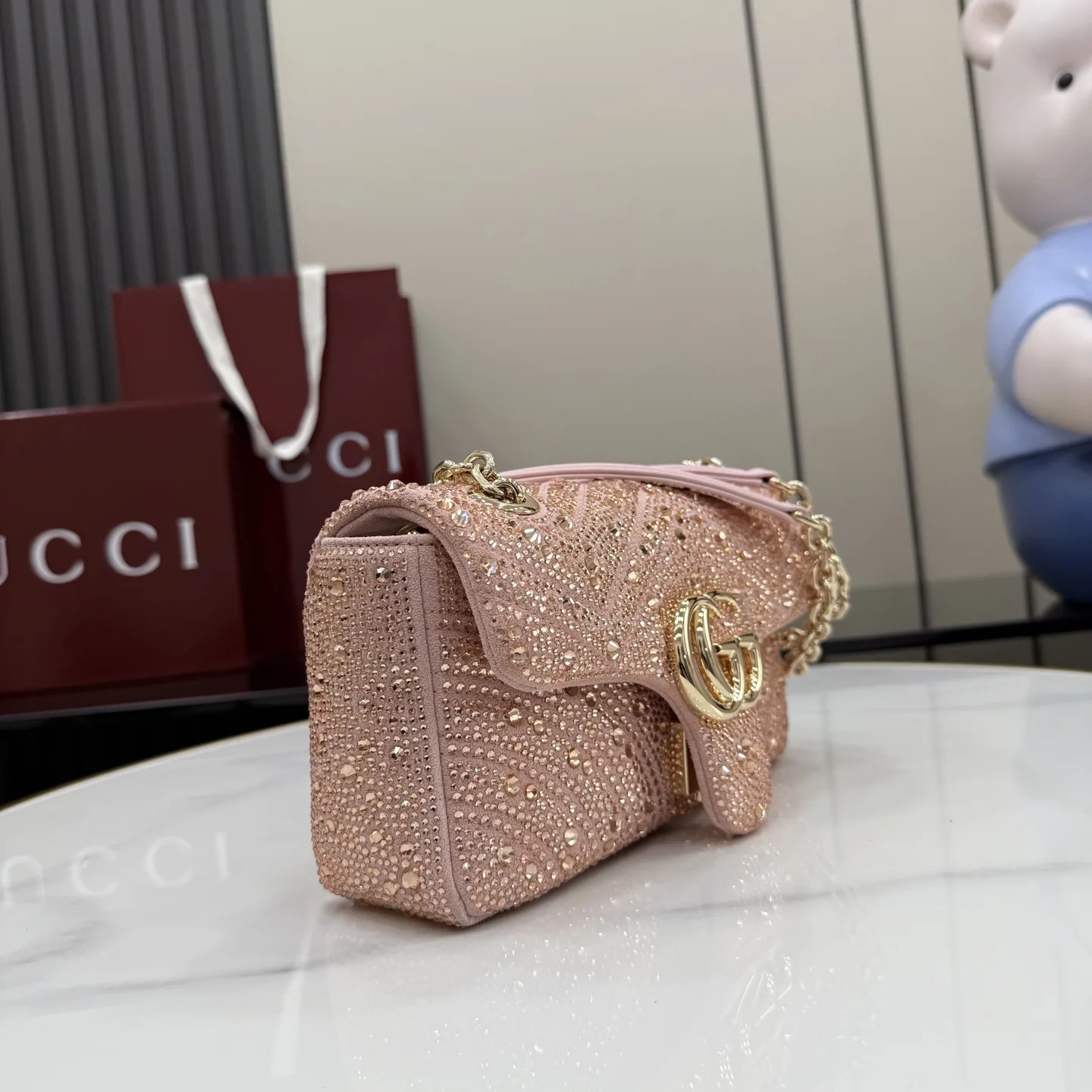 Gucci Pink Marmont GG Supreme Canvas Shoulder Bag product photo from LabelPicks
