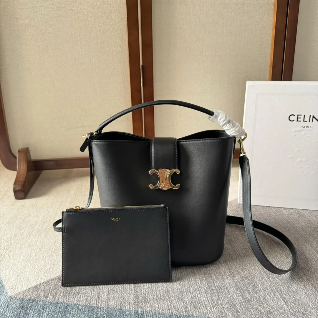 Celine Louise Black Calfskin Bucket Bag product photo from LabelPicks