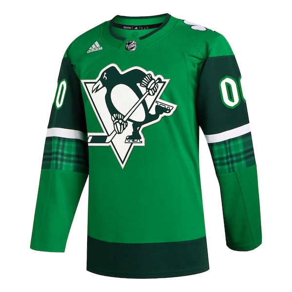 Pittsburgh Penguins adidas St. Patrick's Day Authentic Custom Jersey - Kelly Green