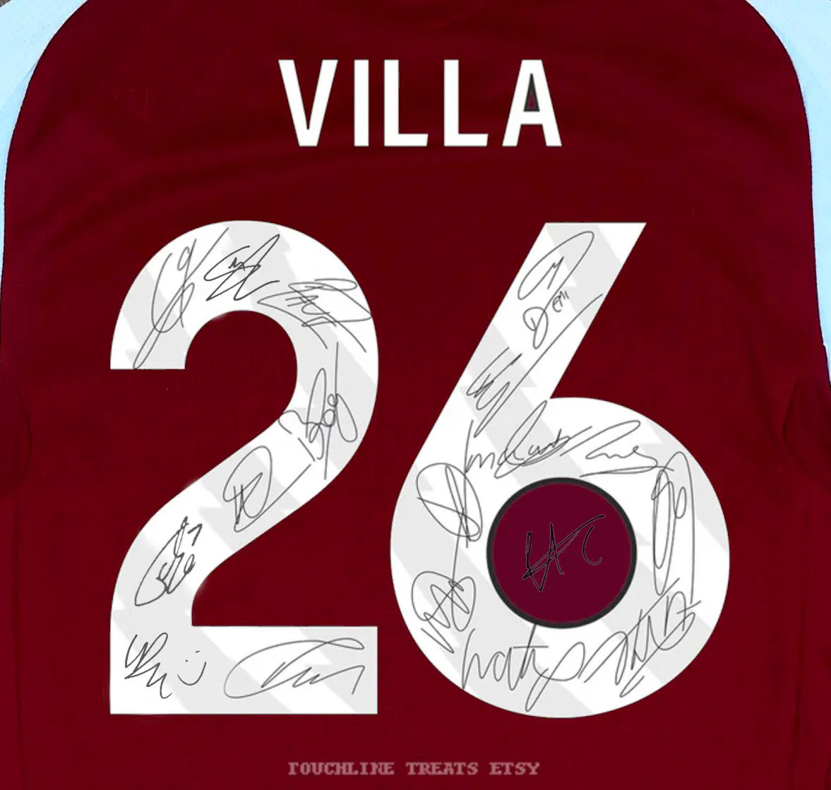 Aston Villa FULL 2025 SIGNED Team Squad Signature Jersey/Shirt + COA 25/26