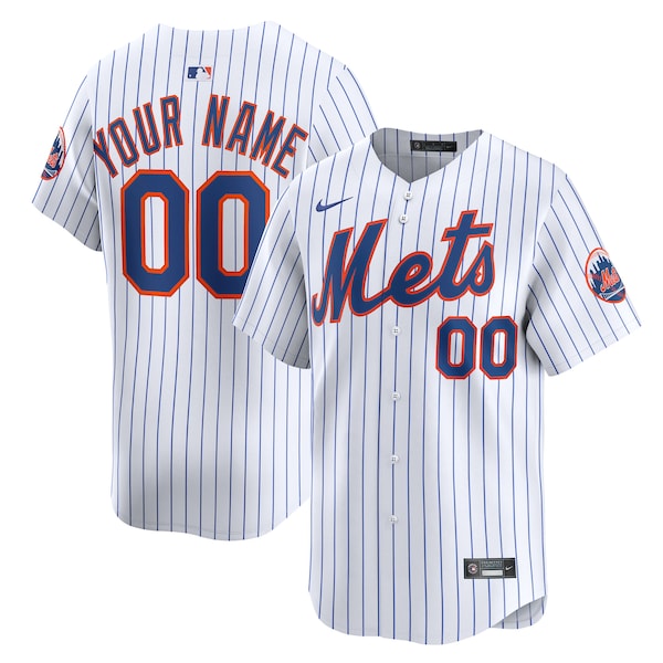 New York Mets Nike Home Limited Custom Jersey - White