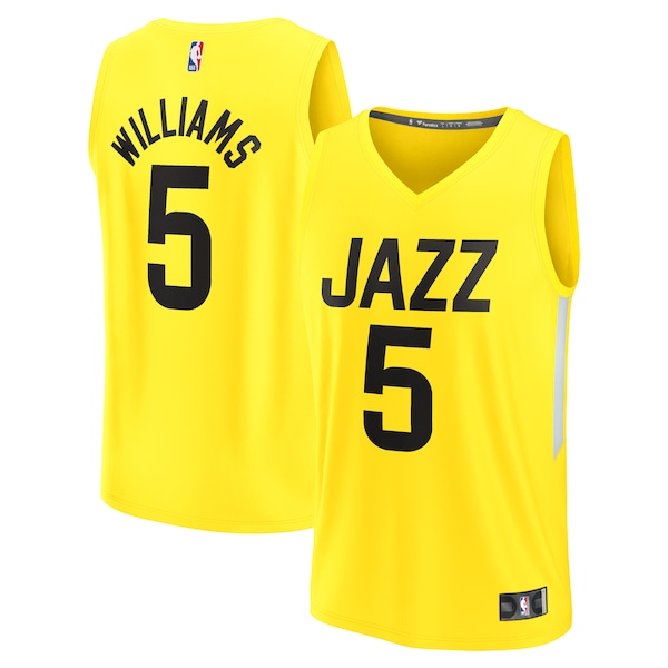 Cody Williams Utah Jazz  Youth 2024 NBA Draft Fast Break Player Jersey - Icon Edition - Yellow