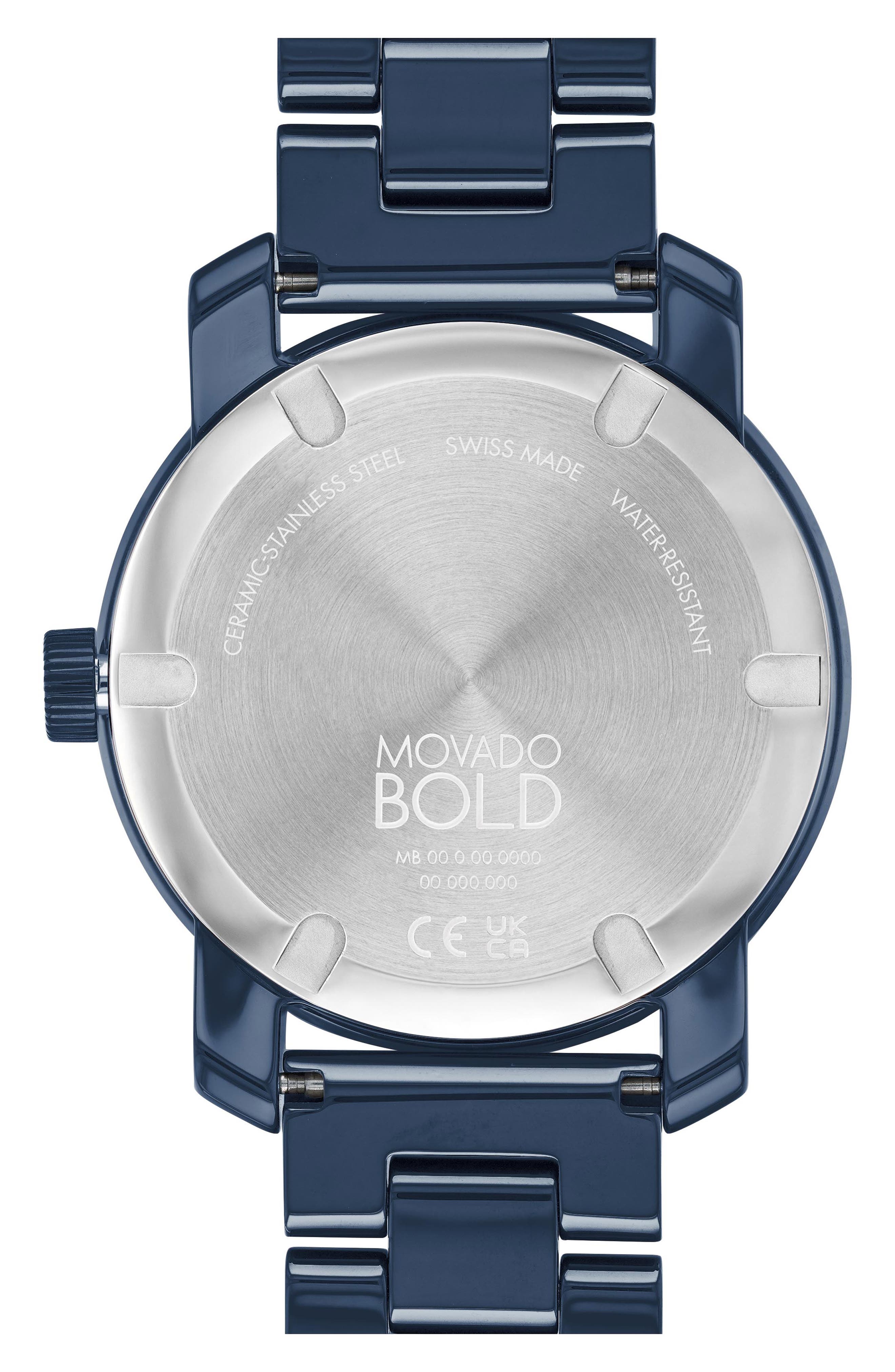 Movado Bold Iconic Crystal Embellished Ceramic Bracelet Watch, 36mm
