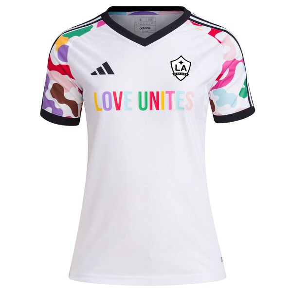 LA Galaxy adidas Women's 2024 Pride Pre-Match Top - White