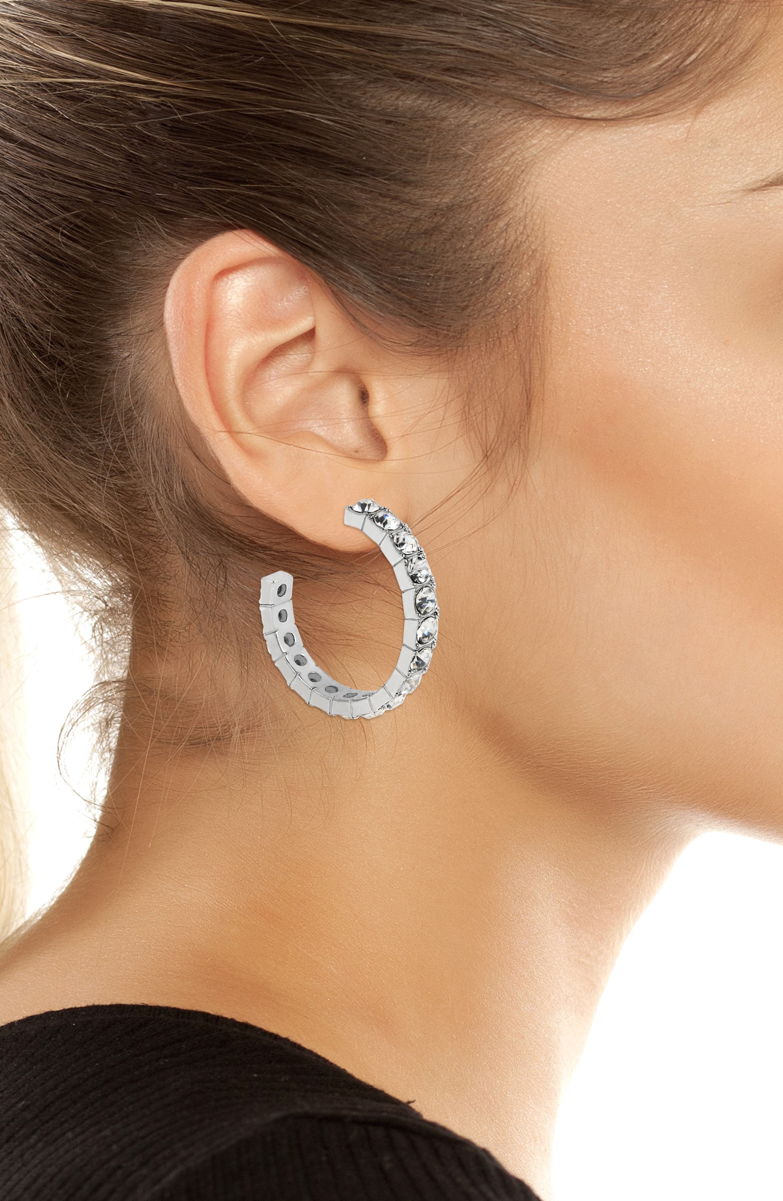 AllSaints Crystal Hoop Earrings