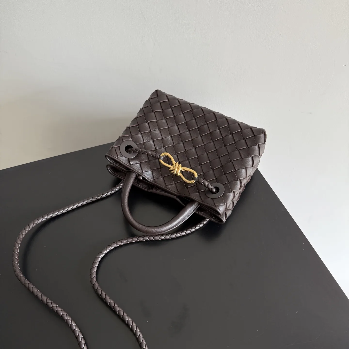 Bottega Veneta Intrecciato Woven Leather Andiamo Top Handle Bag product photo from LabelPicks