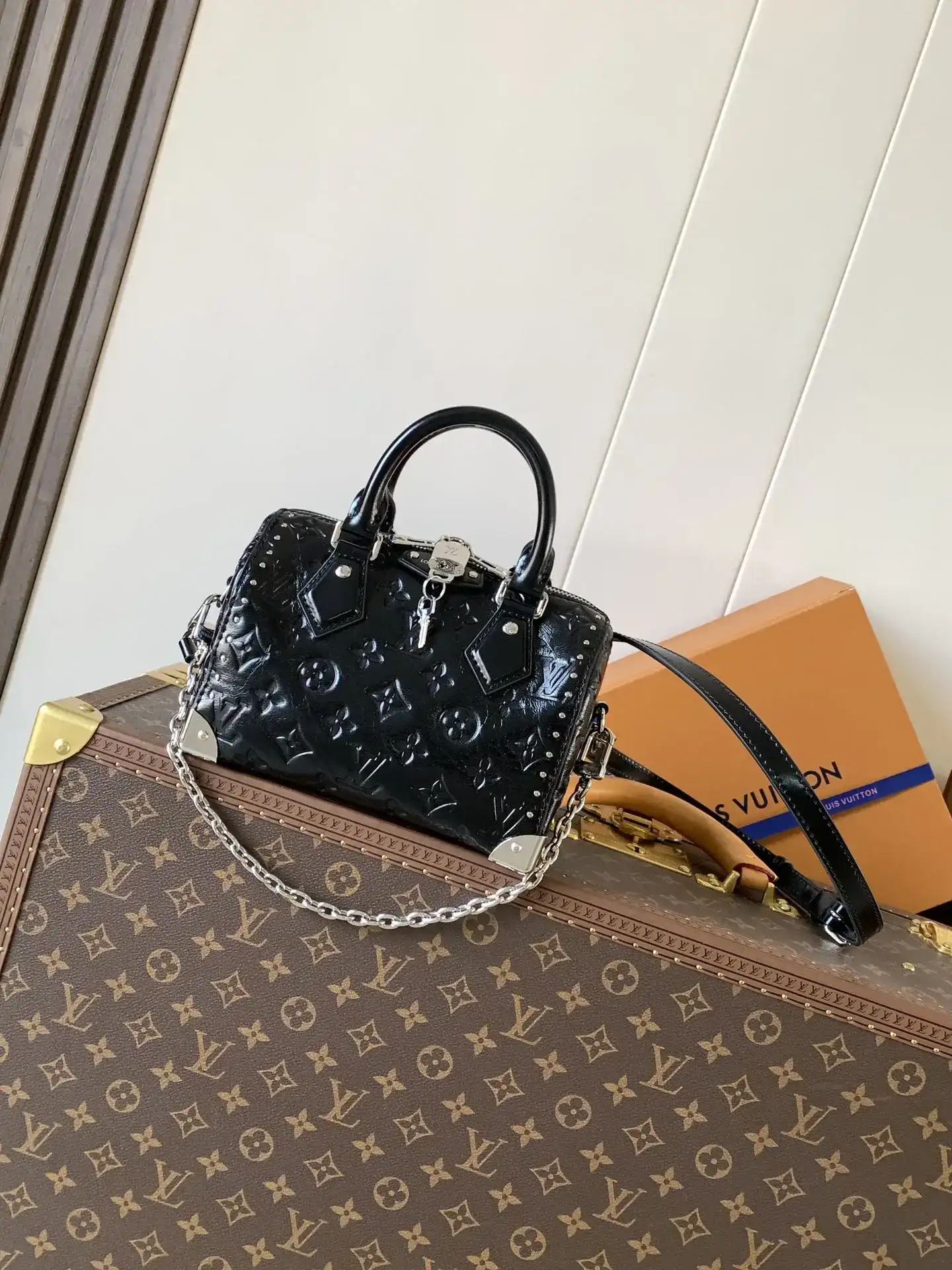 Louis Vuitton Black Speedy Calfskin Top Handle Bag product photo from LabelPicks