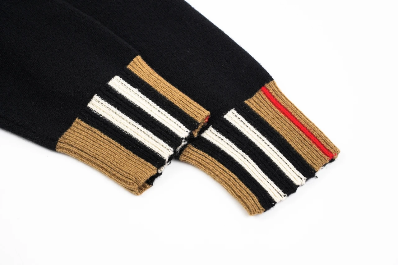 Burberry Black Check Ribbed Crewneck Sweater product photo from LabelPicks