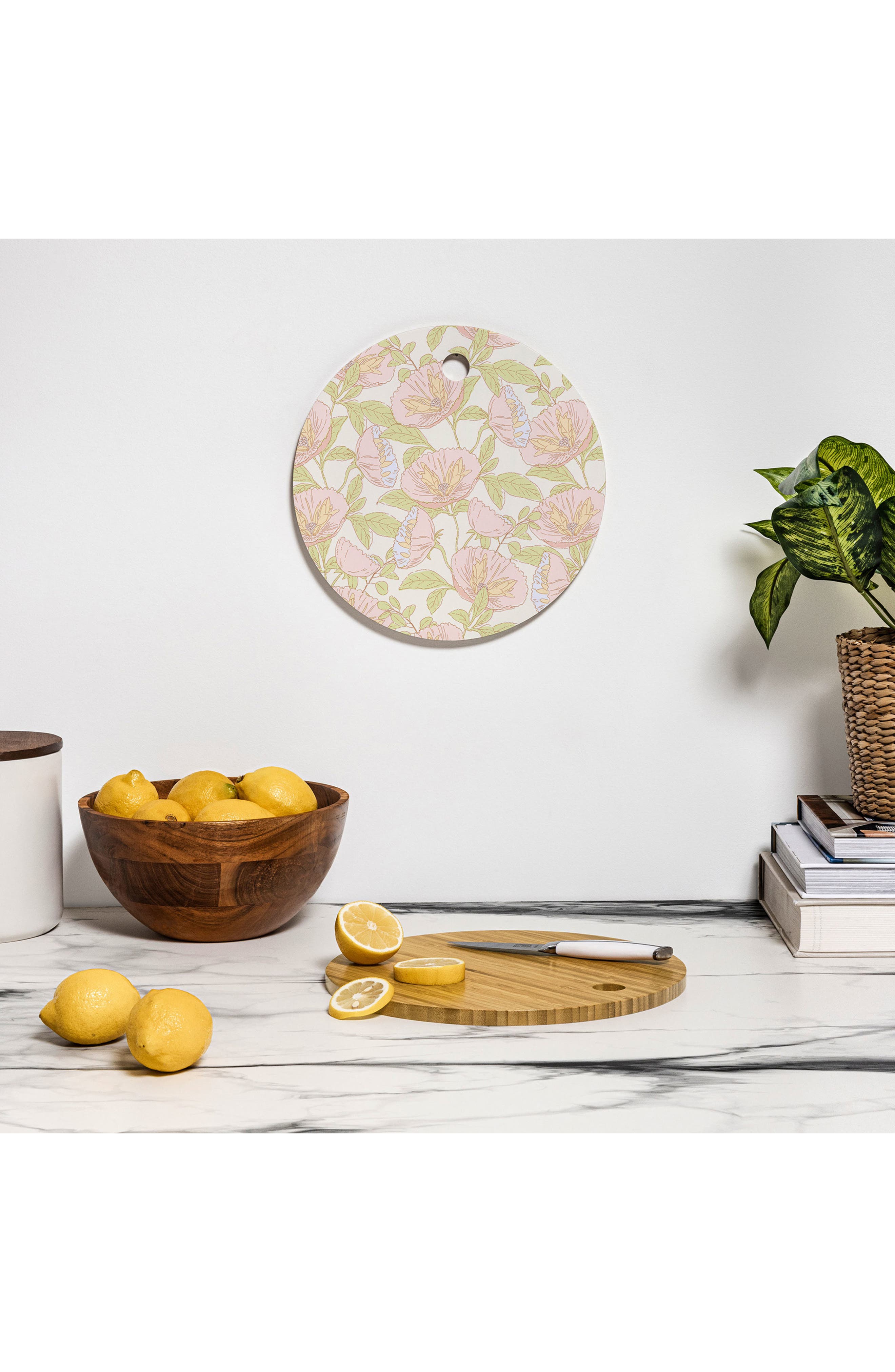 Deny Designs Cosmos Cream Wood Cutting Board