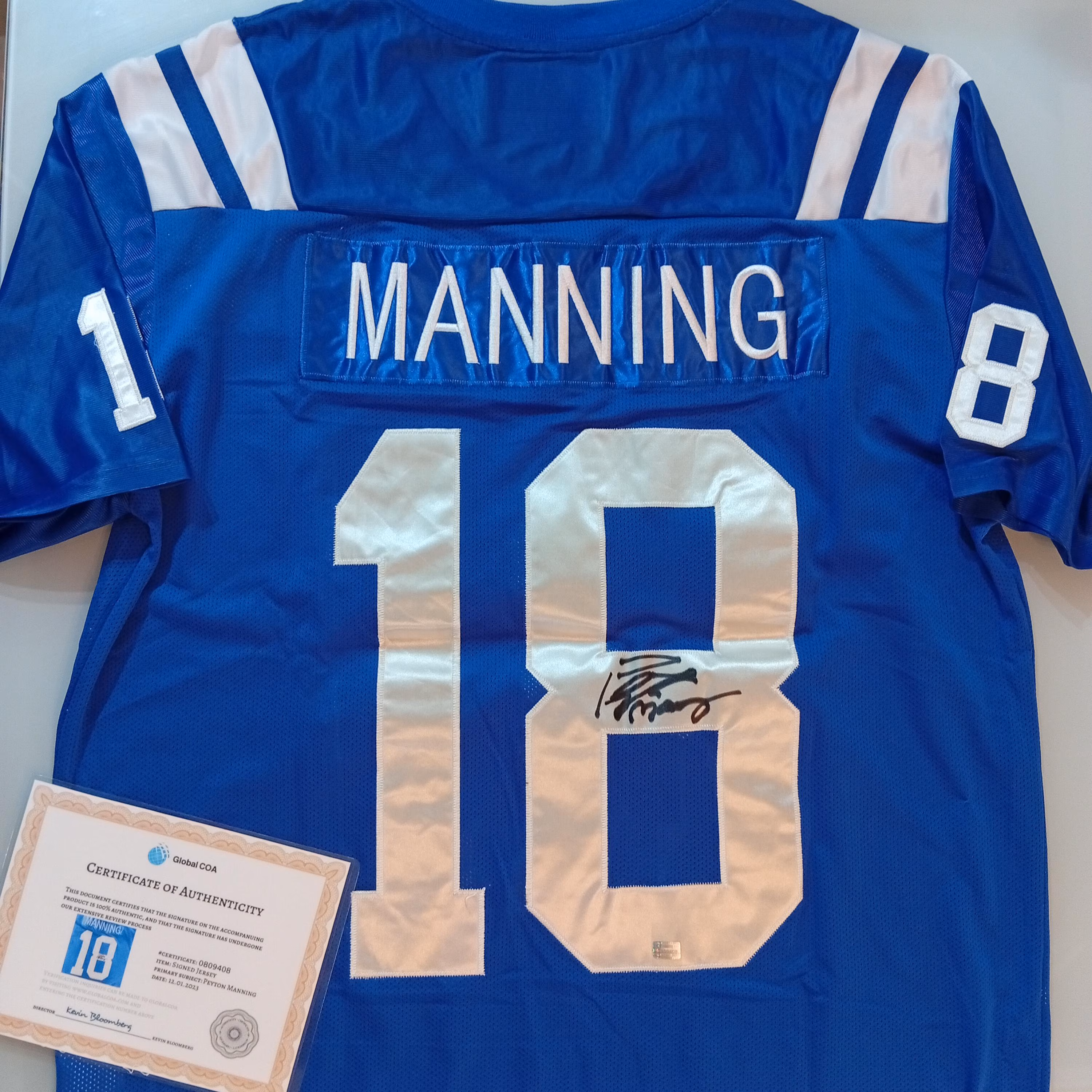 Peyton Manning Signed Autographed Football Jersey with COA