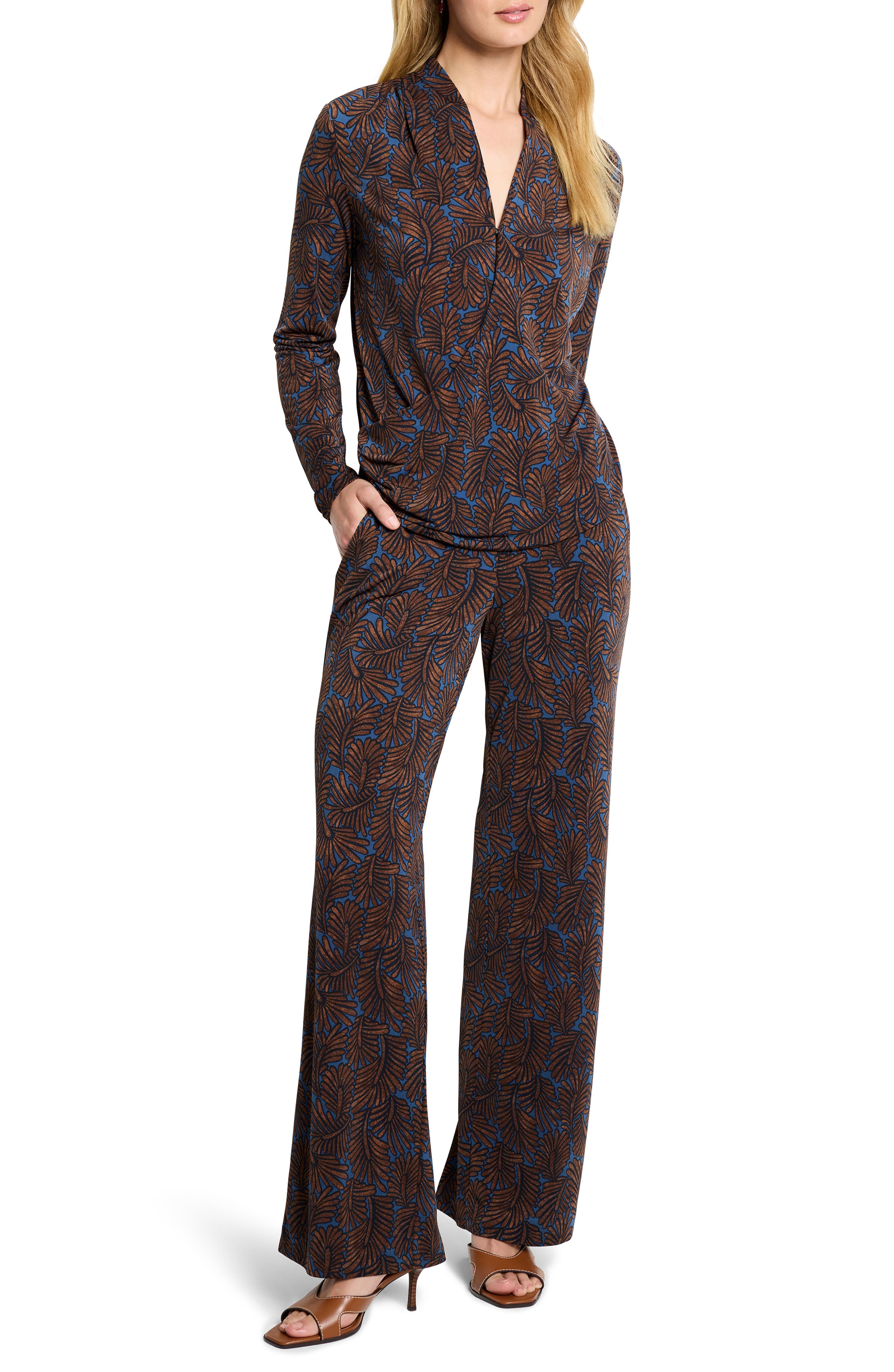 NIC+ZOE Feather Fern Faux Wrap Top