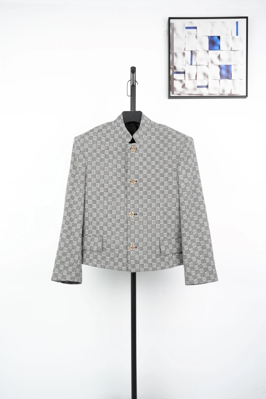 Louis Vuitton Grey Houndstooth Casual Blazer product photo from LabelPicks
