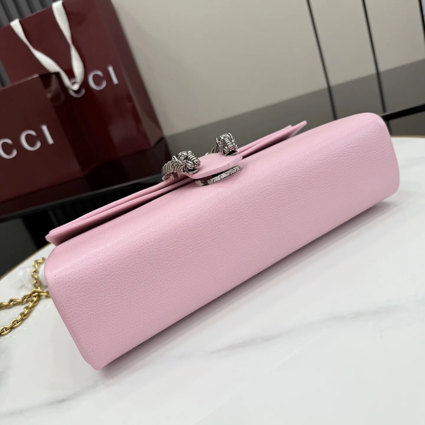 Gucci Dionysus Pink Grained Leather Shoulder Bag product photo from LabelPicks