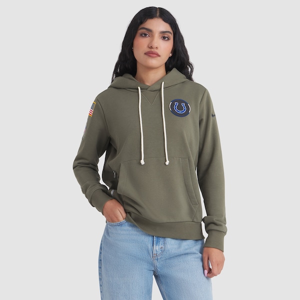 Indianapolis Colts Nike Women's 2025 Salute to Service Sideline Standard Issue Dri-FIT Hoodie - Olive