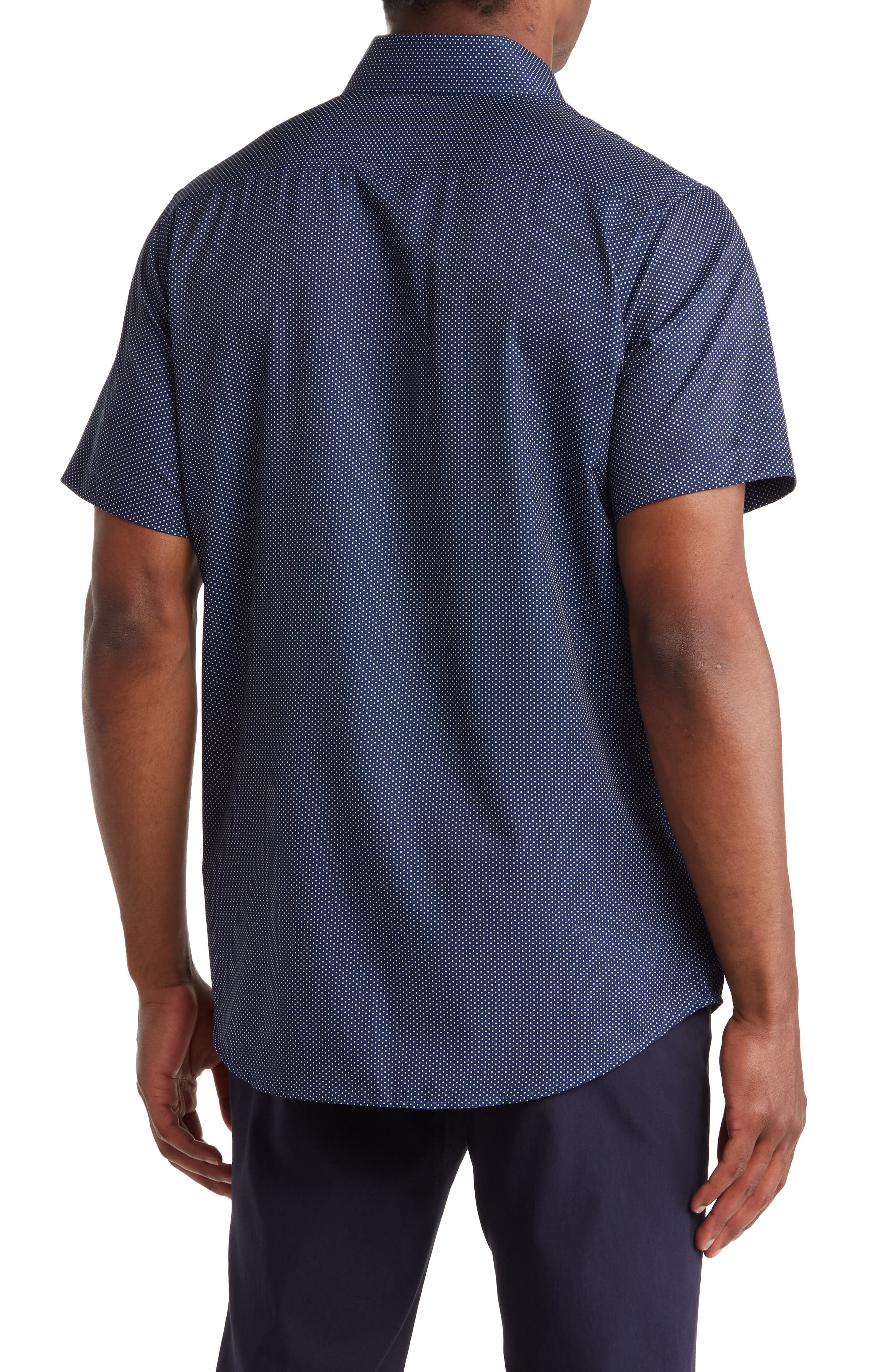TOM BAINE Slim Fit Performance Short Sleeve Button-Up Shirt