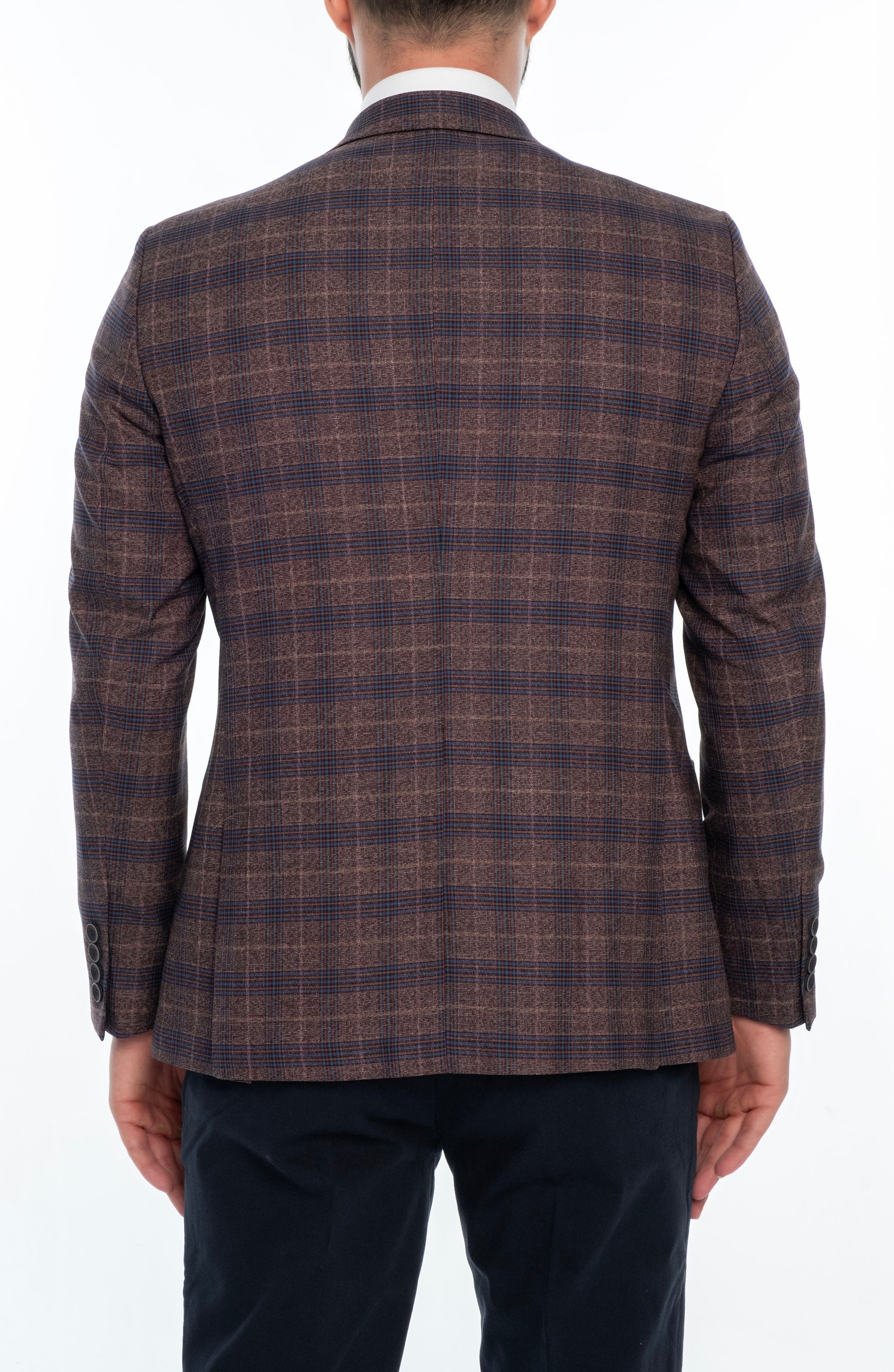 VELLAPAIS Plaid Sport Coat