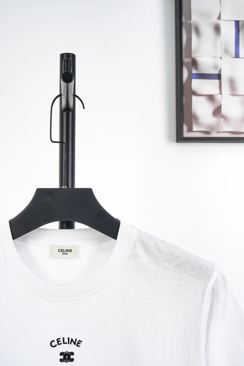 CELINE White Small Embroidered Logo T-Shirt product photo from LabelPicks