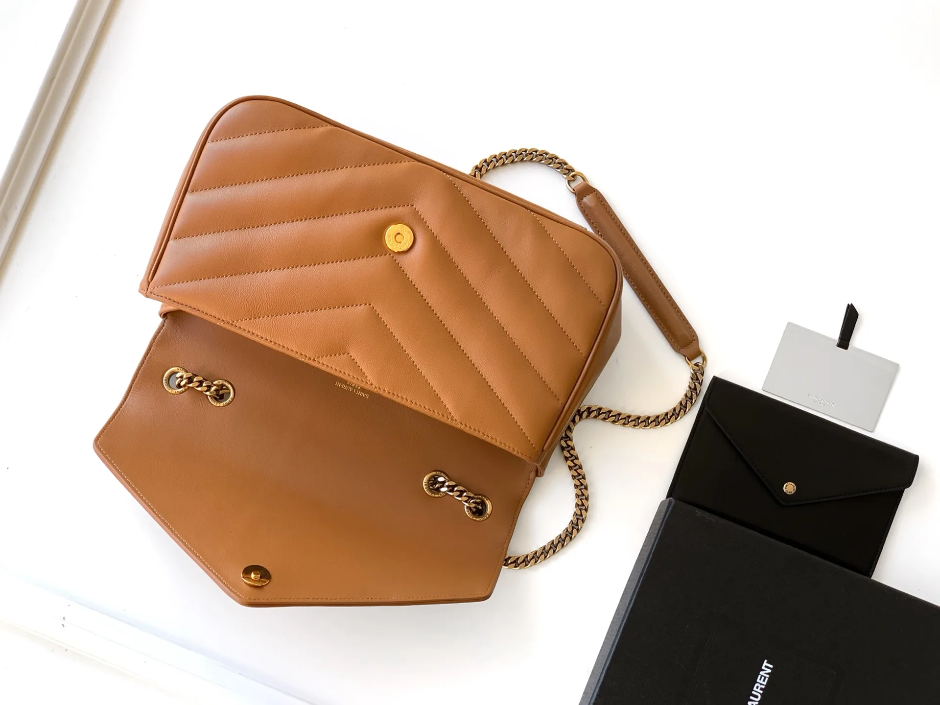 Saint Laurent Brown Loulou Lambskin Shoulder Bag product photo from LabelPicks