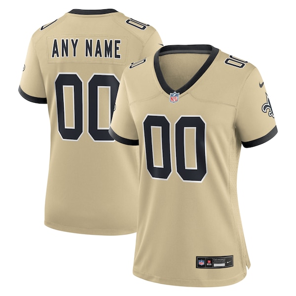 New Orleans Saints Nike Women's Gameday Golds Alternate Custom Game Jersey - Gold/Black
