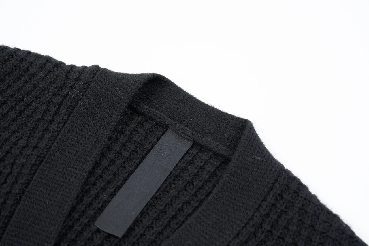 Chrome Hearts Black Waffle Cashmere Blend Cardigan product photo from LabelPicks