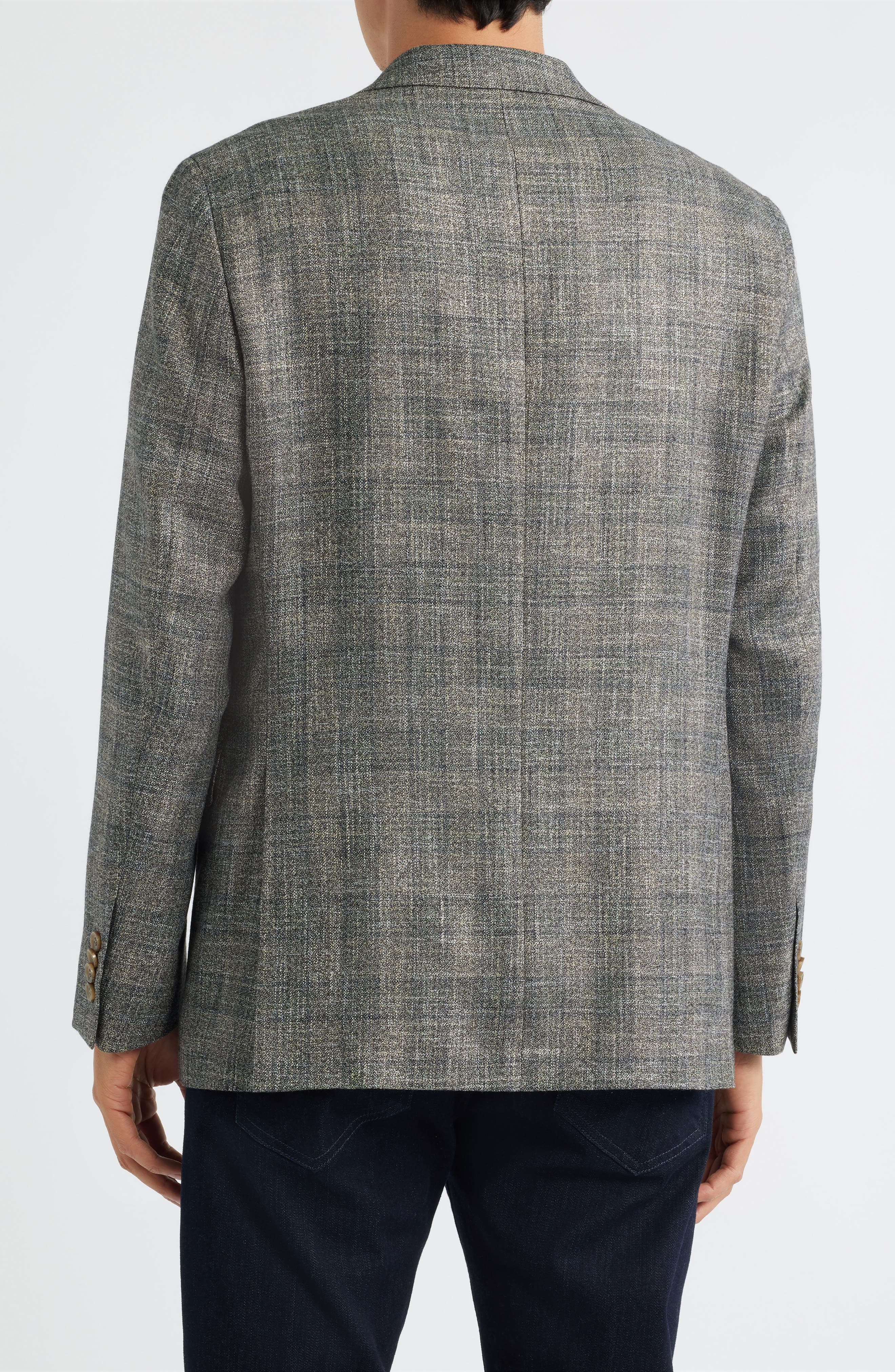 Jack Victor Midland Contemporary Fit Marled Plaid Wool Blend Sport Coat