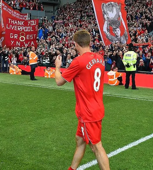 Steven Gerrard SIGNED Liverpool 14/15 FINAL Home Jersey/Shirt - COA - 2015 Retro