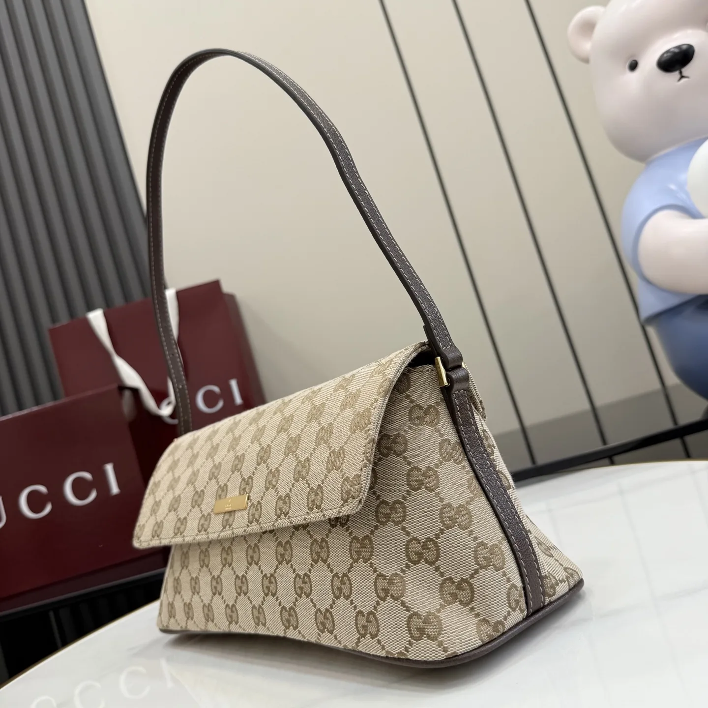 Gucci Brown Generation Canvas and Leather Shoulder Bag product photo from LabelPicks