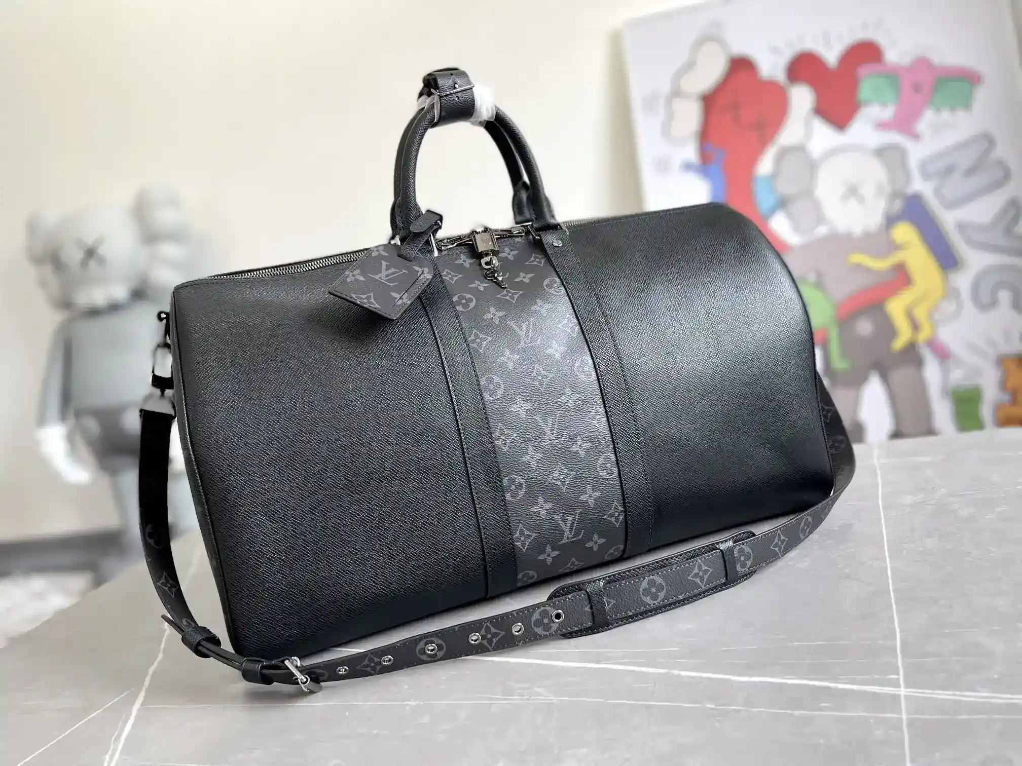 Louis Vuitton Black Keepall Tote Bag product photo from LabelPicks