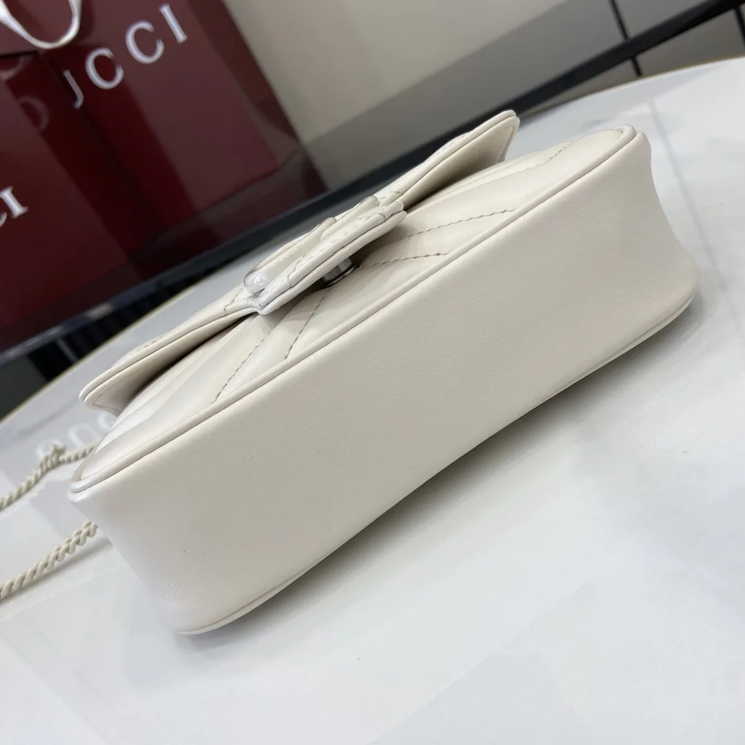 Gucci White Marmont GG Supreme Canvas Shoulder Bag product photo from LabelPicks