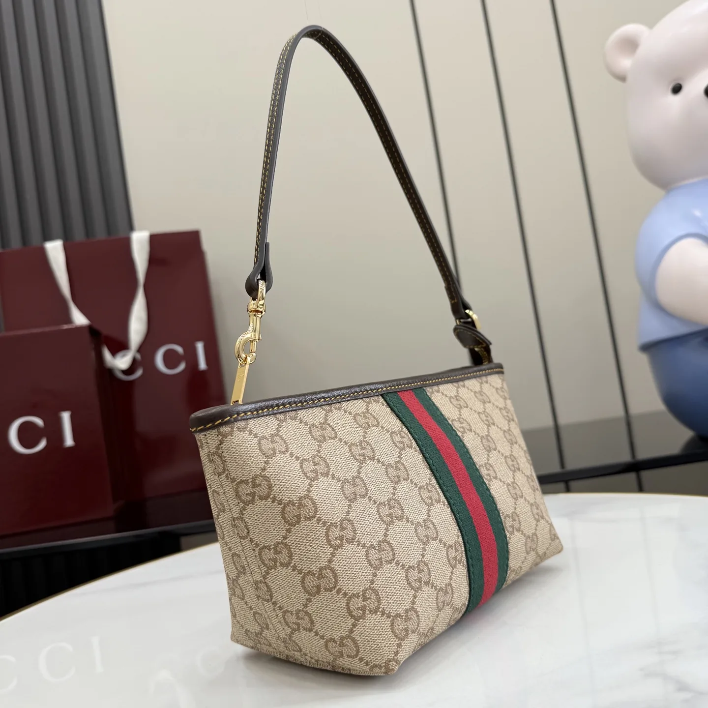 Gucci Generation Brown Canvas and Leather Shoulder Bag product photo from LabelPicks