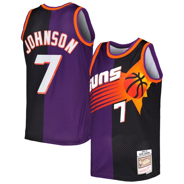 Kevin Johnson Phoenix Suns Hardwood Classics 1996/97 Split Swingman Jersey - Purple/Black